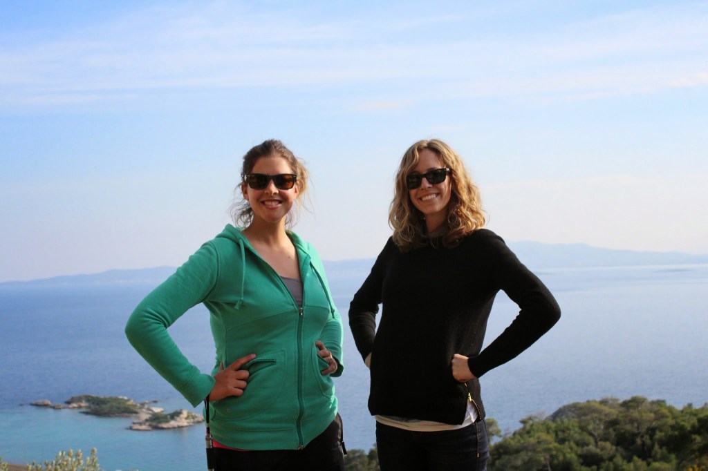 Dr. Chelsea A.M. Gardner and Dr. Carolyn M. Laferrière at the Cave of Euripides, Salamis, Greece