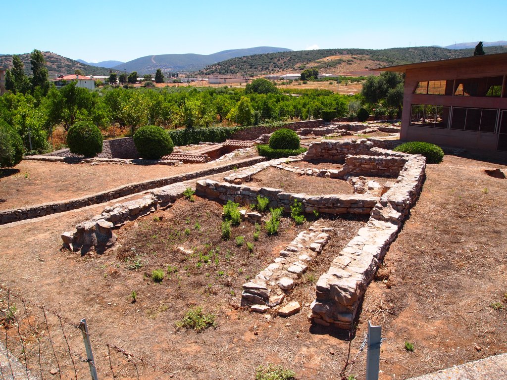 Apsidal houses at Lerna to the east of the House of the Tiles, showing multiple phases there. Photo by Rebecca Worsham.