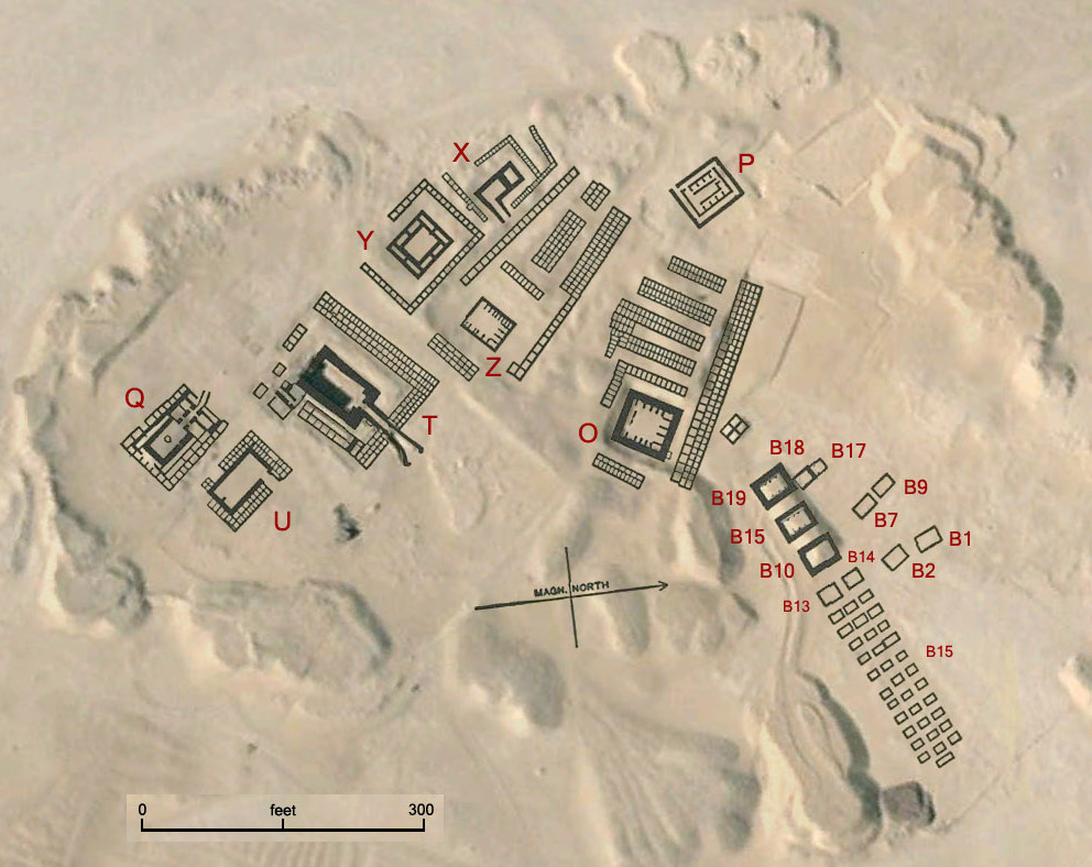 Map of the Old Kingdom necropolis at Abydos, Egypt