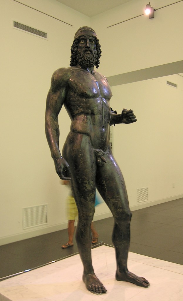 Statue A, Riace Bronzes. Currently in the  Museo Nazionale della Magna Grecia 