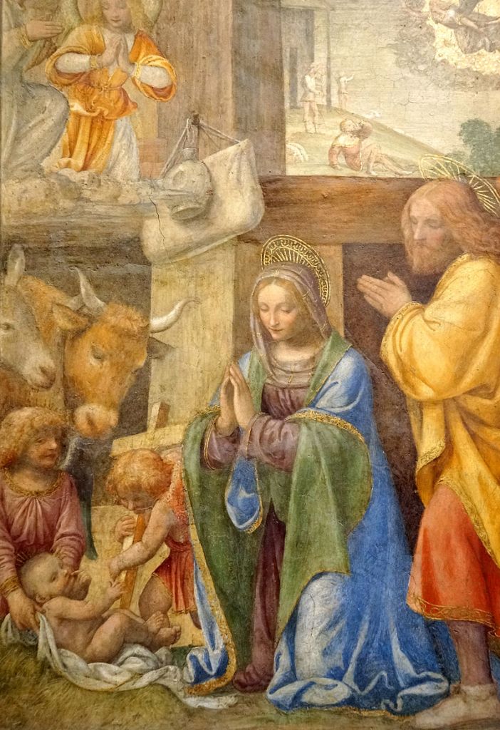Figure 5. Nativity and Annunciation to the Shepherds (Bernardino Luini, Louvre). 