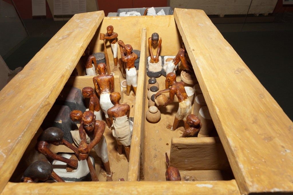 Later Middle Kingdom model of a brewers and bakers, Tomb of Meketre. This image shows the full model
