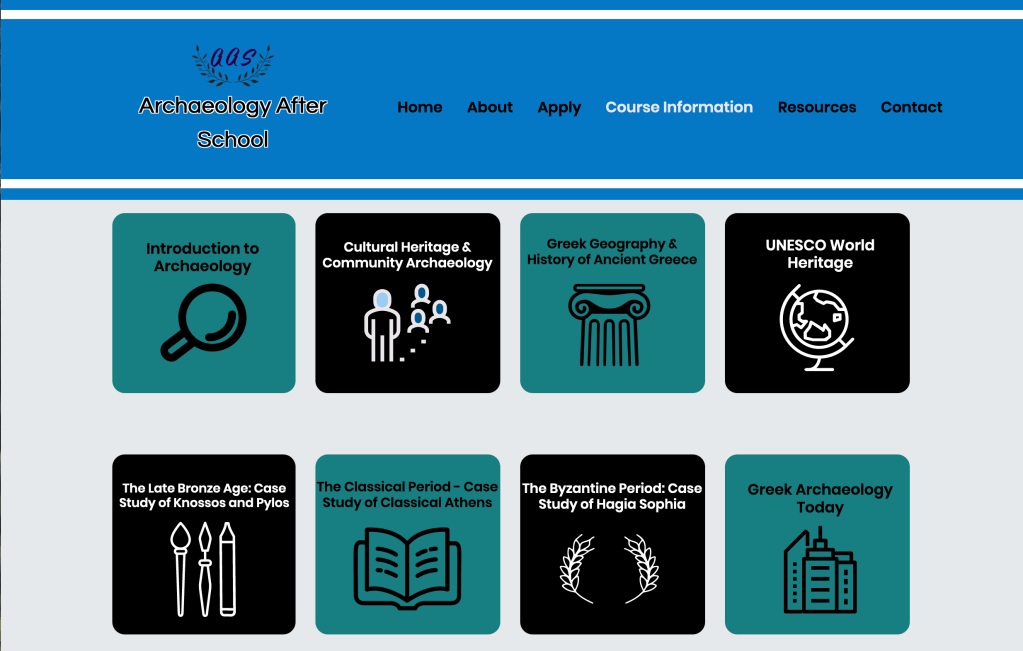 A selection of courses offered by Archaeology After School