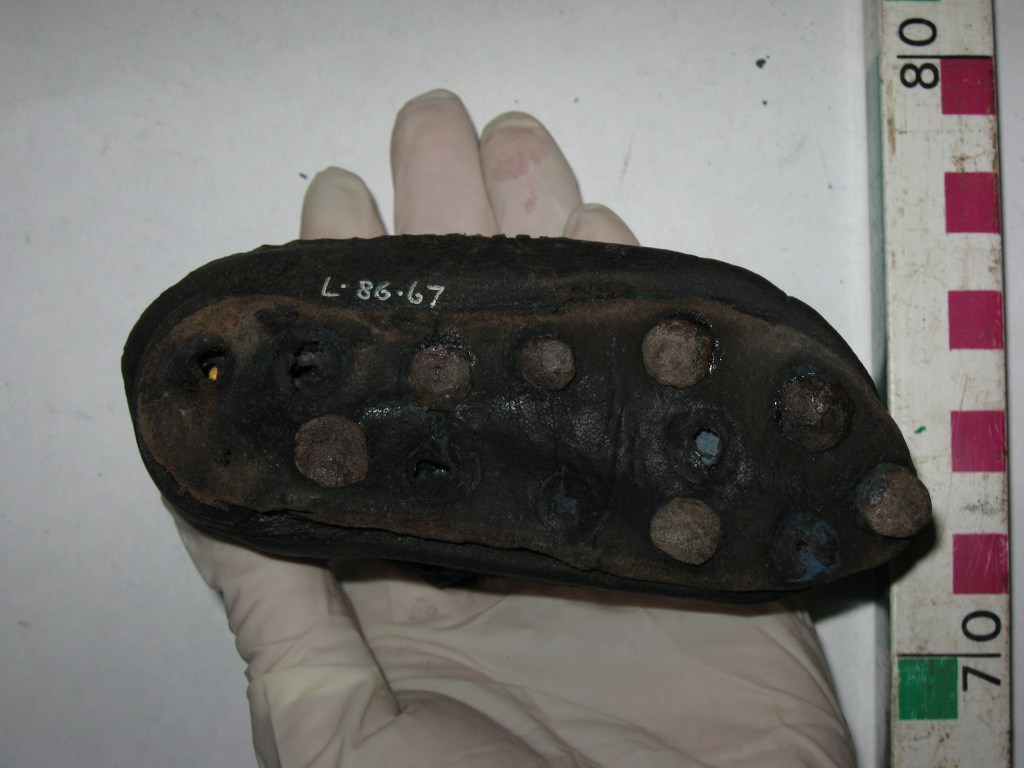 The outer sole of the baby's boot mentioned in the previous image. 