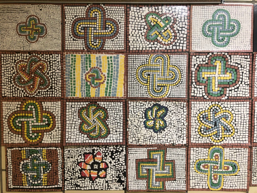A collection of mosaics produced by the students.
